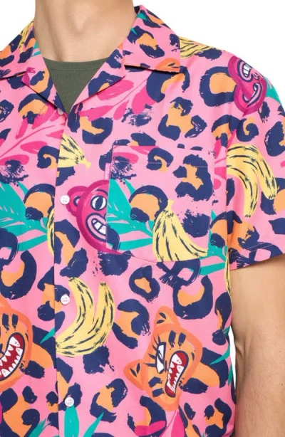 Opposuits Leopard Spot Camp Shirt & Drawstring Shorts Set In Pink