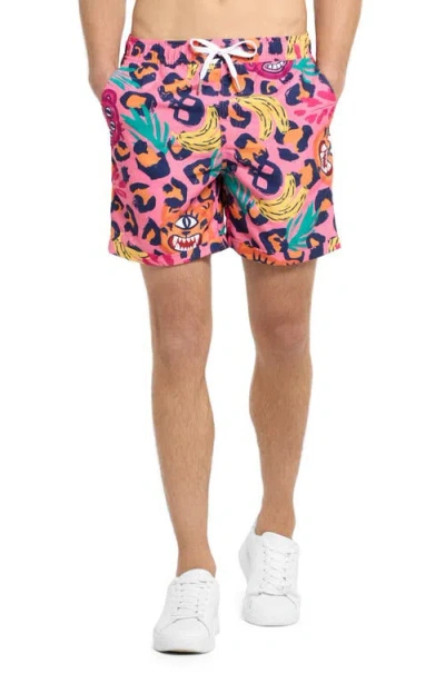 Opposuits Leopard Spot Camp Shirt & Drawstring Shorts Set In Pink