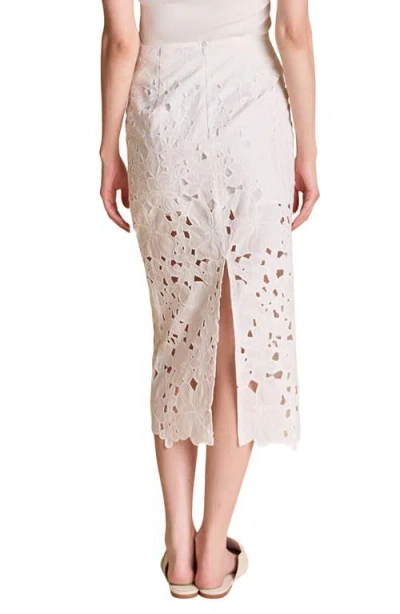 Endless Rose Cutout Lace Midi Skirt In Ivory