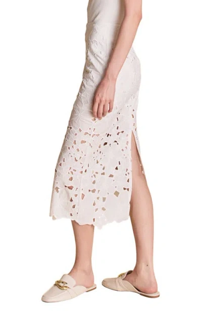 Endless Rose Cutout Lace Midi Skirt In Ivory