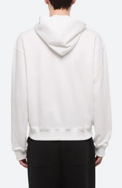 Helmut Lang Embossed Studio Logo Hoodie In White