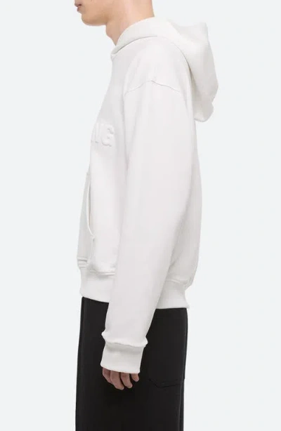 Helmut Lang Embossed Studio Logo Hoodie In White
