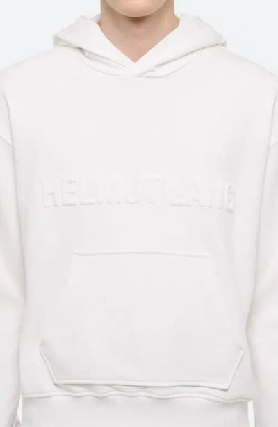 Helmut Lang Embossed Studio Logo Hoodie In White
