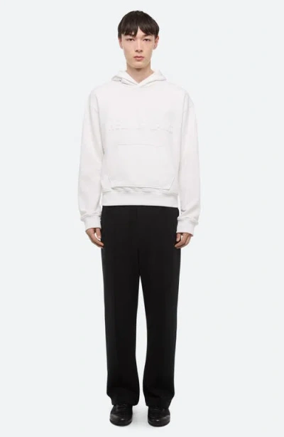 Helmut Lang Embossed Studio Logo Hoodie In White