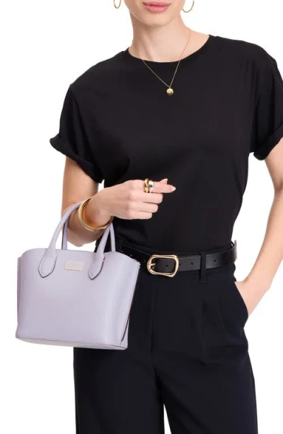 Shop Kate Spade New York Suite Crossgrain Leather Crossbody Bag In Lavender Cream