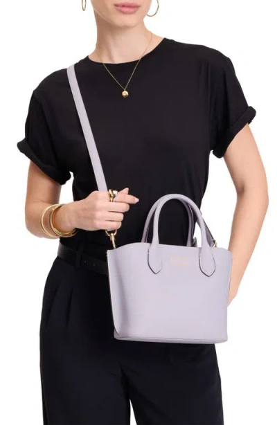Shop Kate Spade New York Suite Crossgrain Leather Crossbody Bag In Lavender Cream
