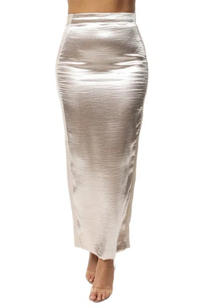 Jluxlabel Nora Satin Maxi Skirt In Ivory