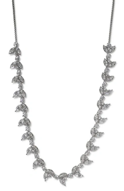 Nadri Ravish Half Vine Necklace In Rhodium