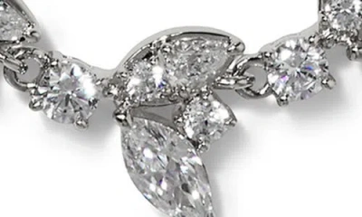Nadri Ravish Half Vine Necklace In Rhodium