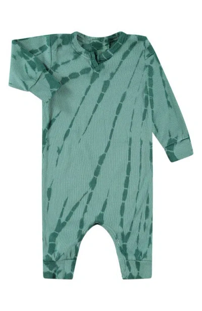 Paigelauren Tie Dye Organic Cotton & Modal Romper In Green