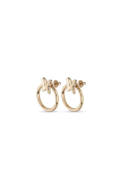 Unode50 18k Gold-plated Earrings With Butterfly Detachable From The Earring Hoop In Gold