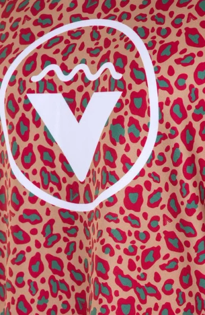 Vast Animal Print Aqua Terra Performance T-shirt In Orange Leopard