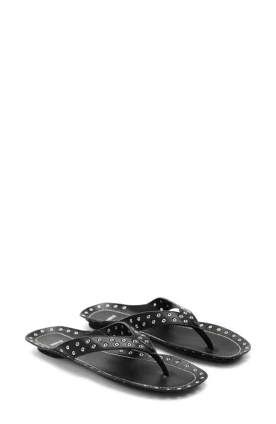 Mango Grommet Flip Flop In Black