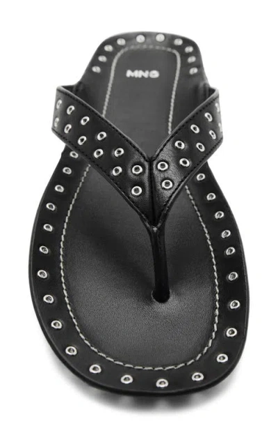 Mango Grommet Flip Flop In Black