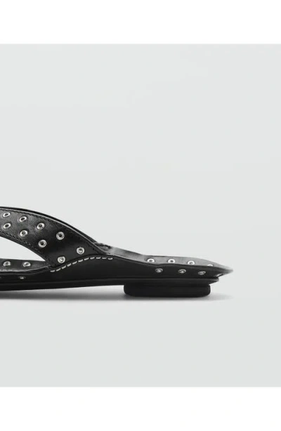 Mango Grommet Flip Flop In Black