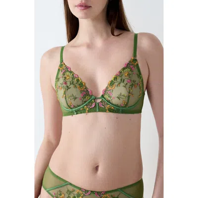 Etam Gourmandise Underwire Unlined Bra In Green