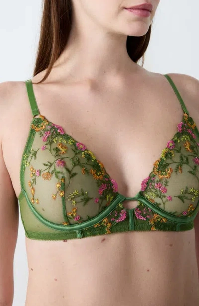 Etam Gourmandise Underwire Unlined Bra In Green
