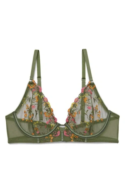 Etam Gourmandise Underwire Unlined Bra In Green
