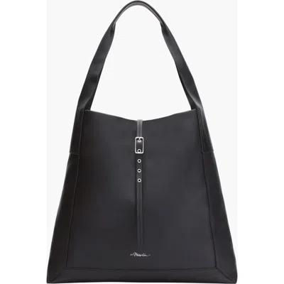 3.1 Phillip Lim Go Large Buckle Leather Shoulder Bag In Black