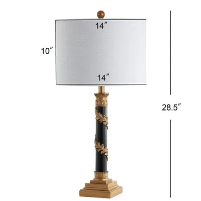 Jonathan Y Camilla 28.5" Resin Led Table Lamp In Antique Gold/black