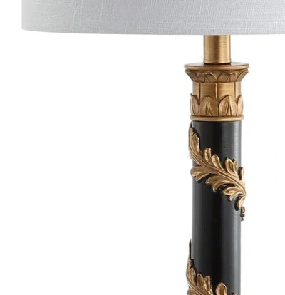 Jonathan Y Camilla 28.5" Resin Led Table Lamp In Antique Gold/black