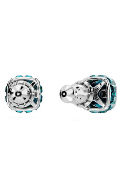Swarovski Square Cut Birthstone Crystal Stud Earrings In Blue