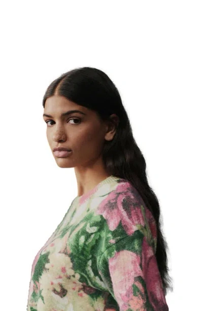 Next Printed Floral Sweater In Pink