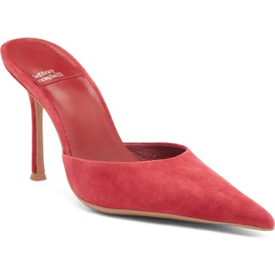 Jeffrey Campbell Robyn Pointed Toe Mule In Deep Rose Suede