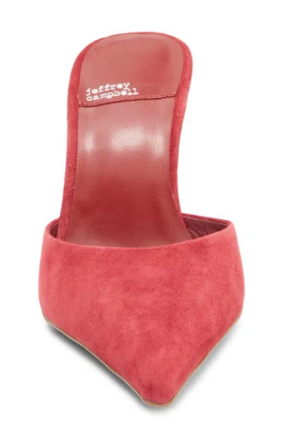 Jeffrey Campbell Robyn Pointed Toe Mule In Deep Rose Suede