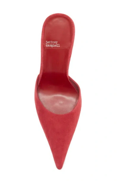 Jeffrey Campbell Robyn Pointed Toe Mule In Deep Rose Suede