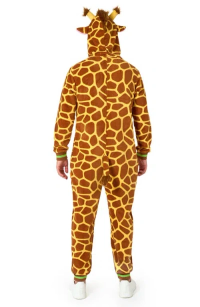 Opposuits Giraffe Hooded Fleece Costume Jumpsuit In Beige