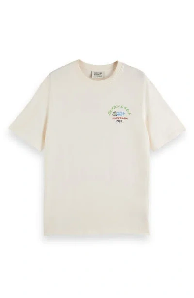 Scotch & Soda Artwork Graphic T-shirt In Neutral