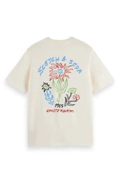 Scotch & Soda Artwork Graphic T-shirt In Neutral