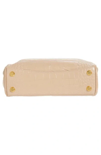Balenciaga Small Rodeo Croc Embossed Leather Top Handle Bag In Beige