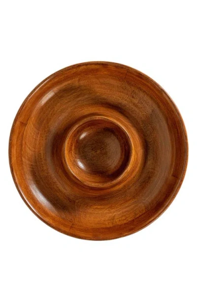 Juliska Bilbao Wood Chip & Dip Bowl In Brown
