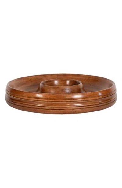 Juliska Bilbao Wood Chip & Dip Bowl In Brown