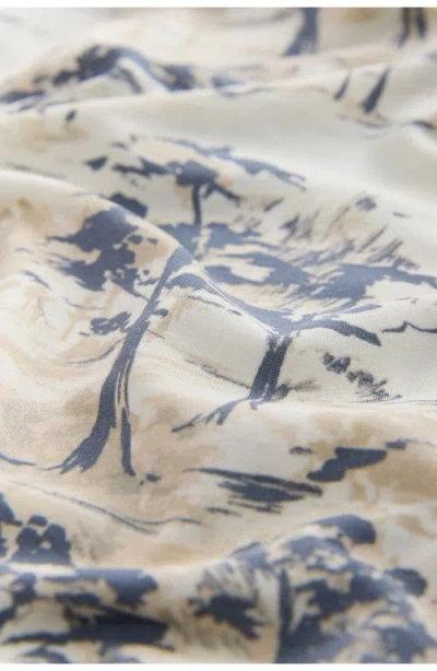 Next Print Ruched Long Sleeve Top In White