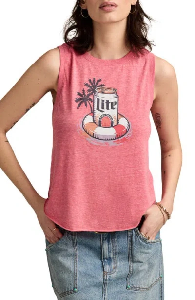 Lucky Brand Miller Lite Floaty Graphic Tank In Calypso Coral