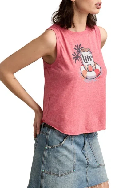 Lucky Brand Miller Lite Floaty Graphic Tank In Calypso Coral