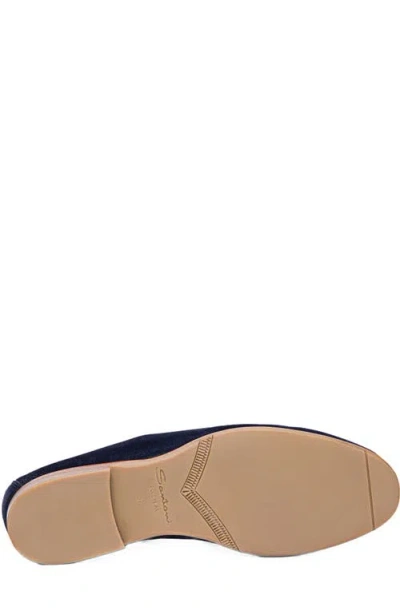 Santoni Carla Suede Penny Loafers In Blue
