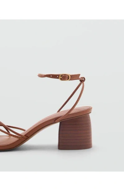 Mango Ankle Strap Sandal In Leather
