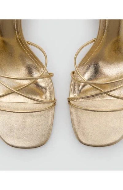 Mango Ankle Strap Sandal In Gold