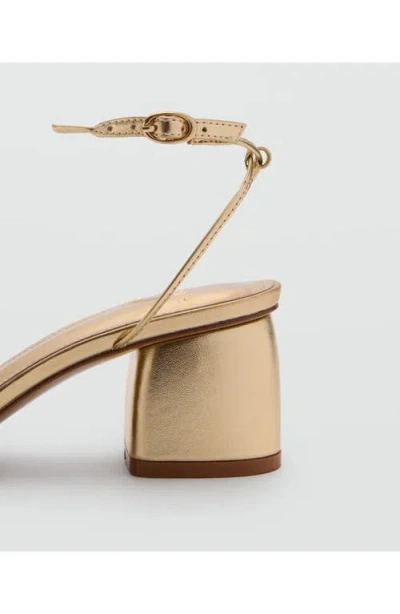 Mango Ankle Strap Sandal In Gold