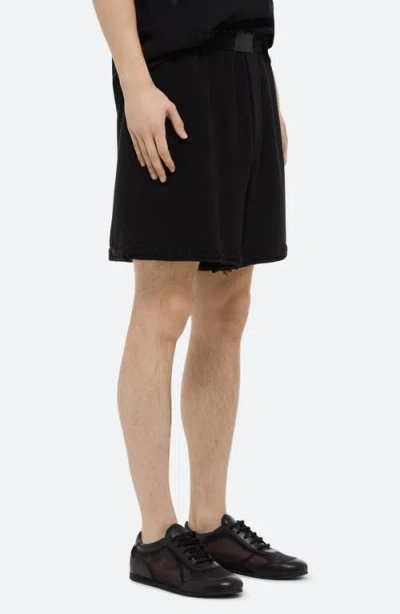 Helmut Lang Cotton Shorts With Back Pockets And Elastic Waistband In Black - 001