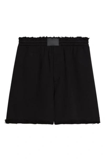 Helmut Lang Cotton Shorts With Back Pockets And Elastic Waistband In Black - 001