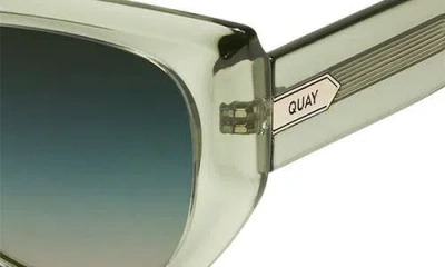 Quay Busy Busy 47mm Small Square Sunglasses In Moss/palm Taupe