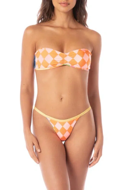 Maaji Famed Reversible Bandeau Bikini Top In Open Pink