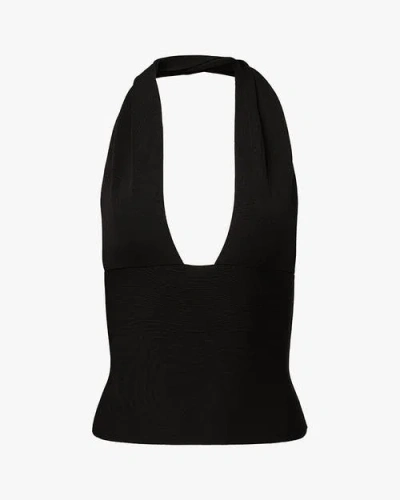 Weworewhat Knit Halter Top In Black