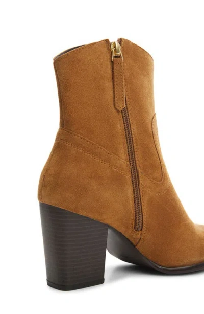 Mango Size Zip Western Boot In Tobacco Brown