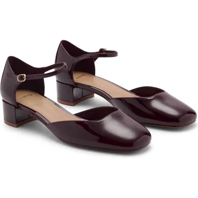 Mango Block Heel D'orsay Pump In Burgundy